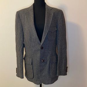 Zara Man Wool Herringbone Sports Coat/Blazer